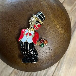 Vintage Clown Brooch Pin